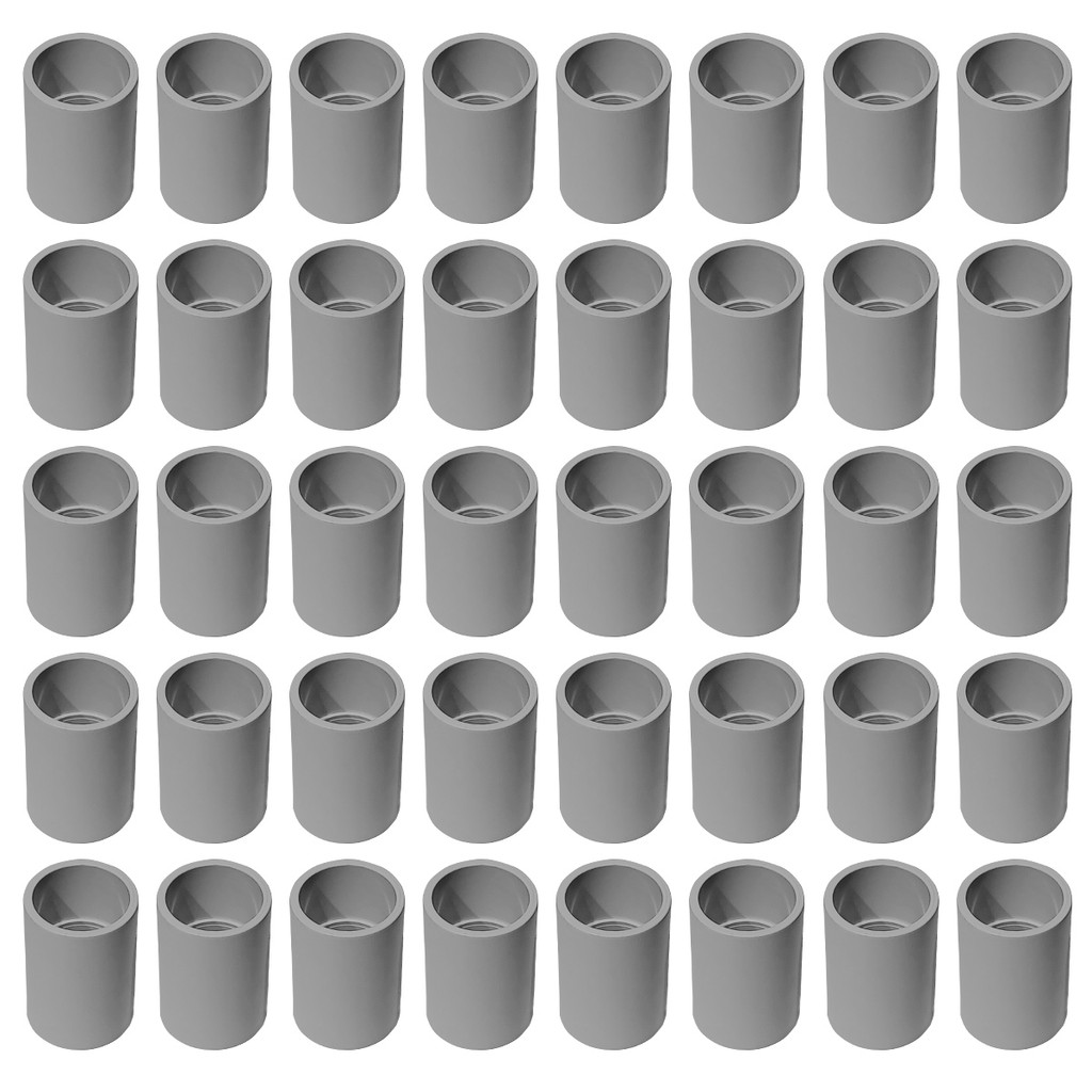 Kit 40 Pcs  Luva Pvc 1/2 Polegada Emenda P/Tubo Condulete Eletroduto de Sobrepor Soldável
