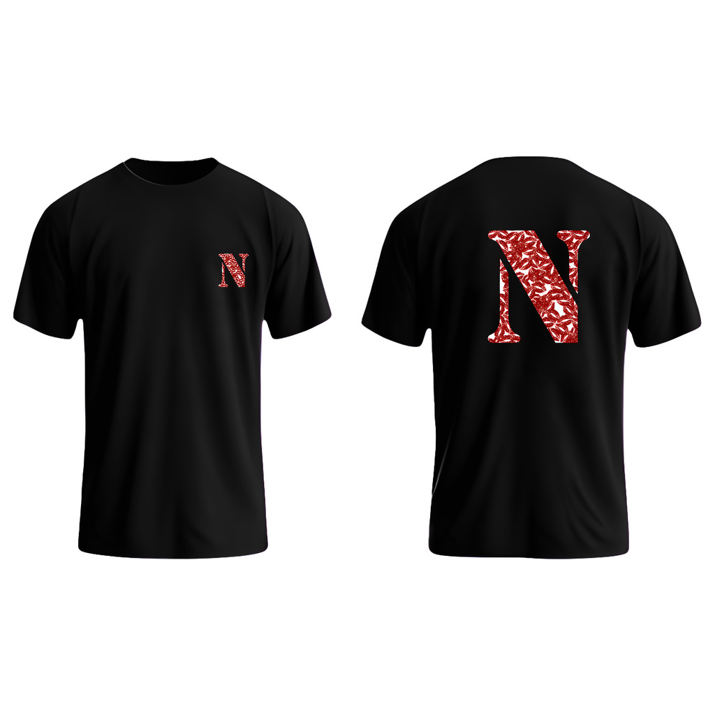 Camiseta Oversized Masculina Feminina T-shirt Moda Natal  Letra N,  Estilosa para Festividades de Inverno, Ideal para Ho