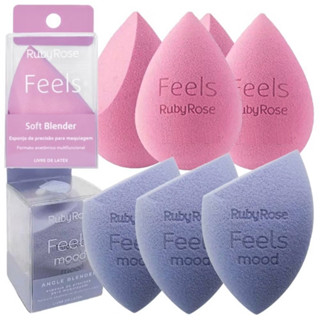 Esponja Feels Mood Soft Blender e Angle Blender - Precisão e Acabamento Impecável | Ruby Rose em Oferta na Shopee