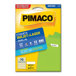 Etiqueta inkjet/laser A5Q932 com 12 folhas Pimaco em Oferta na Shopee