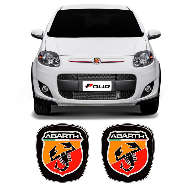 Kit 2 Adesivos Emblema Fiat Abarth Novo Palio 2012 Ate 2017 em Oferta na Shopee