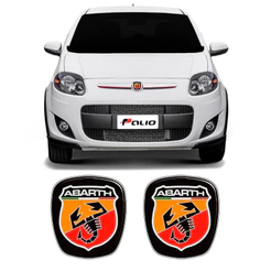 Kit 2 Adesivos Emblema Fiat Abarth Novo Palio 2012 Ate 2017