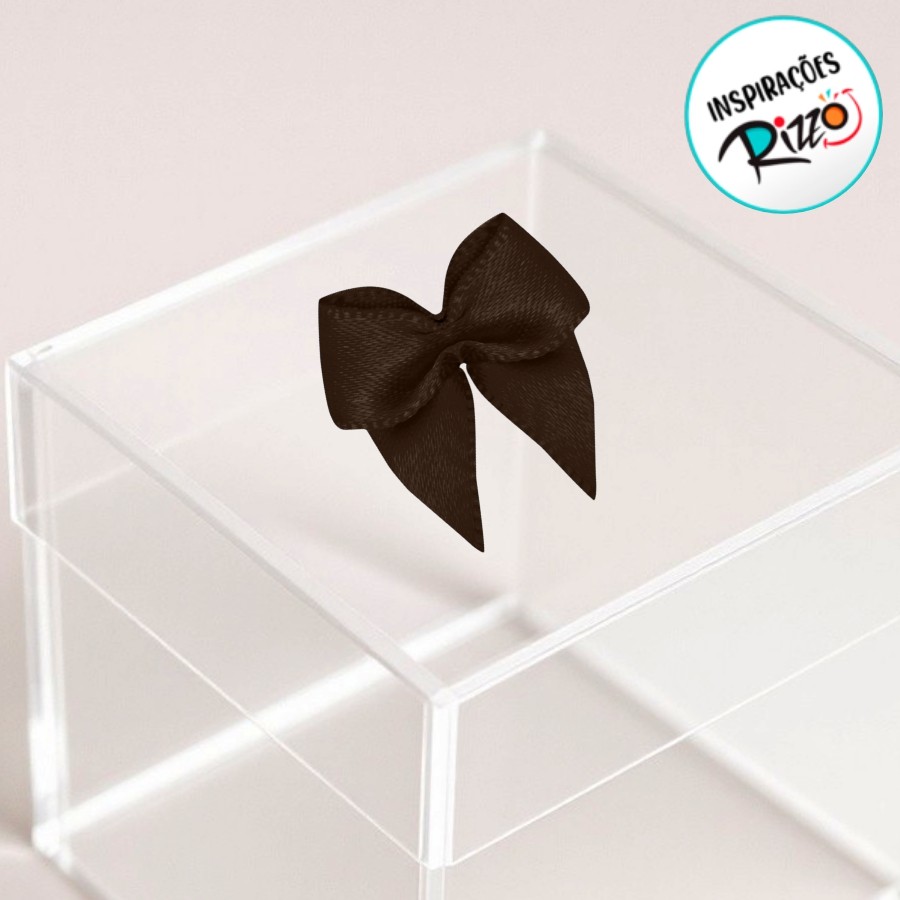 Lacinho de Fita de Cetim Marrom Café 10mm - 2,5cm - Cor 340 - 50 unidades - Progresso - Rizzo