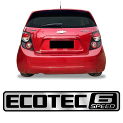 Emblema Ecotec 6 Speed Sonic 12/14 Adesivo Traseiro Resinado