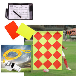 1 Par Bandeira De Árbitro cartão apito Esportiva Com Alça De Aço Inoxidável Juiz profissional em Oferta na Shopee