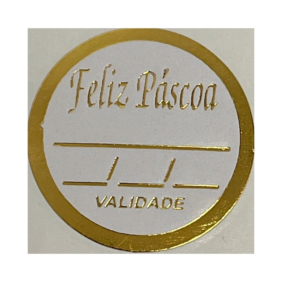Etiqueta De Páscoa Dourada - Data de Validade - 3cm - 100 unidades - Rizzo em Oferta na Shopee