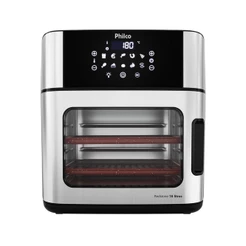 Fritadeira Air Fryer Philco Oven PAF16A - Revestimento Antiaderente Redstone, 2000W, 16 Litros, Preto/Inox