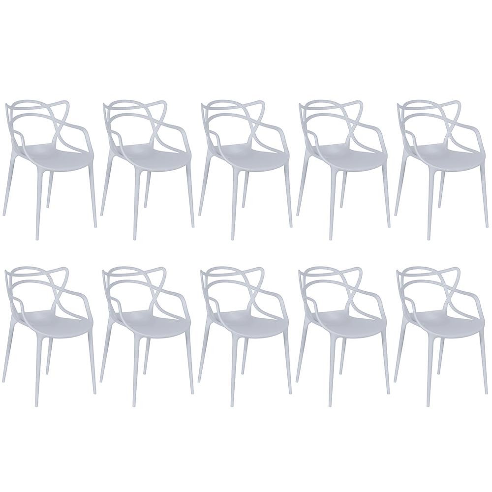 Kit 10 Cadeiras de Jantar Allegra Design Empilhável Magazine Decor em Oferta na Shopee