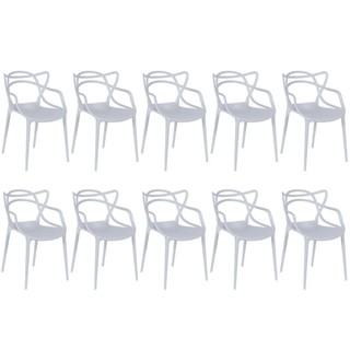 Kit 10 Cadeiras de Jantar Allegra Design Empilhável Magazine Decor em Oferta na Shopee