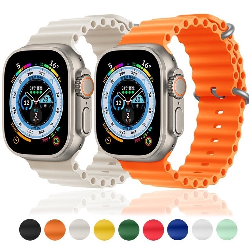 Pulseira Oceano Silicone Para Smartwatch Smart Relógios 38mm 40mm 41mm 42mm 44mm 45mm 47mm 49mm Pulseira Oceano Silicone Para Smartwatch Smart Relógios 38mm 40mm 41mm 42mm 44mm 45mm 47mm 49mm