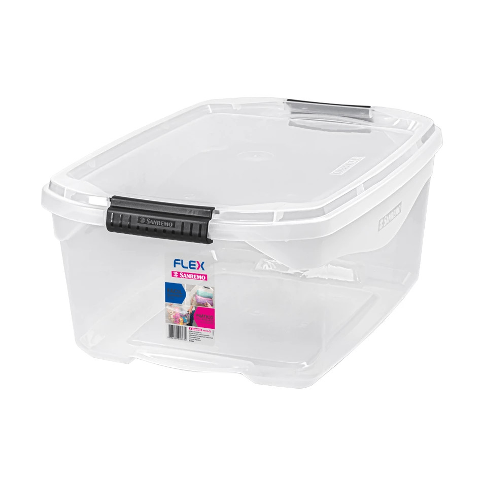 Kit Caixa Organizadora Transparente 20L Flex 3 Peças Sanremo em Oferta na Shopee
