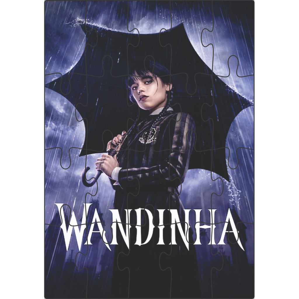 Quebra-Cabeça Jogo Infantil Educacional Wandinha 20 peças em MDF 18x26