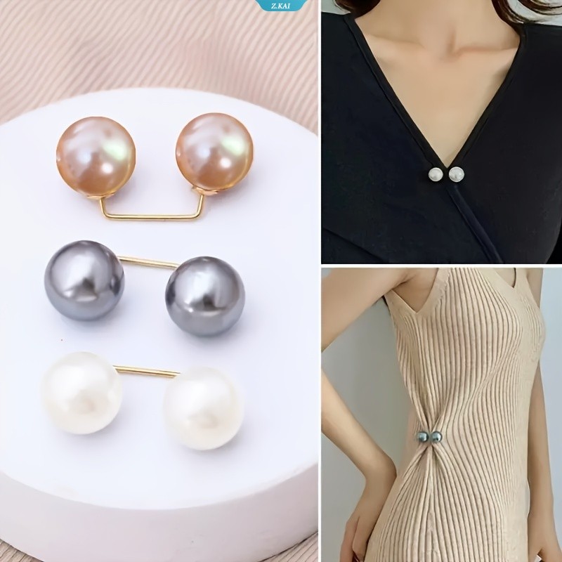 3 Peças De Alfinetes De Broche De Pérola Para Roupas , Alfinete De Segurança Antiderrapante Cintura De Vestido , Ajuste em Oferta na Shopee
