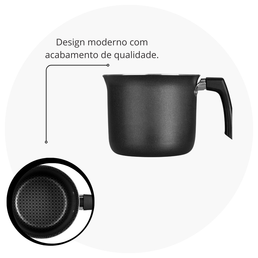 Detalhes do Leiteira 12cm Antiaderente com Cabo Seguro – Essencial Multiflon