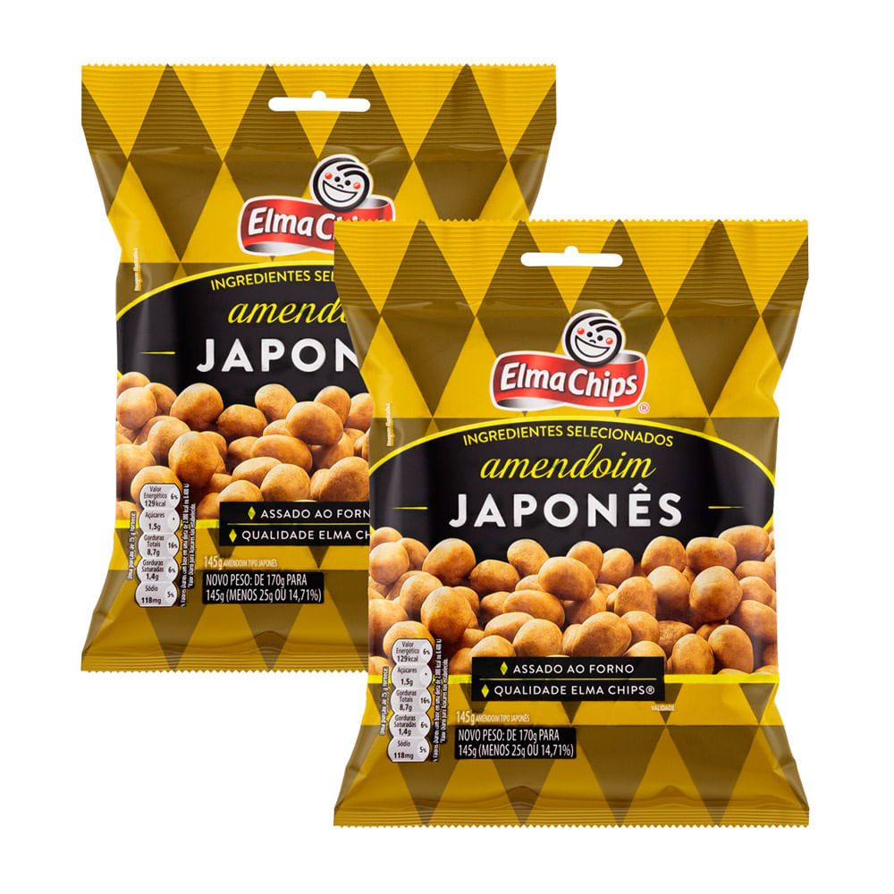 Kit 2 Amendoim Elma Chips Japonês 145g - Food & Beverages