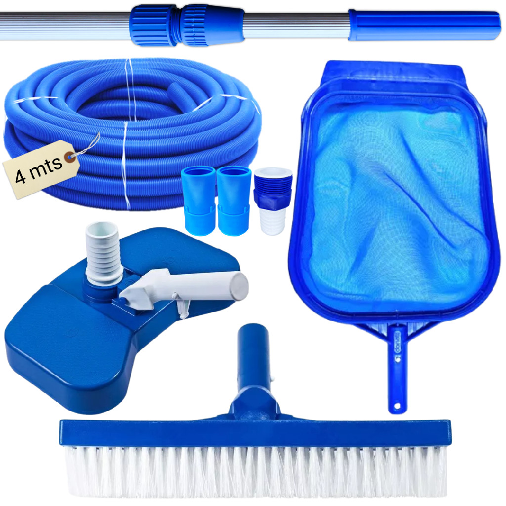 KIT LIMPEZA PARA PISCINAS MANGUEIRA ECOLÓGICA 4MT CABO 2 MT em Oferta na Shopee