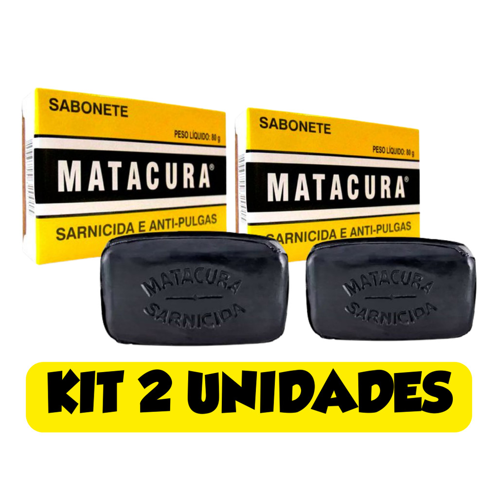 Kit c/2 Sabonete Matacura Sarnicida e Antipulgas 80g em Oferta na Shopee