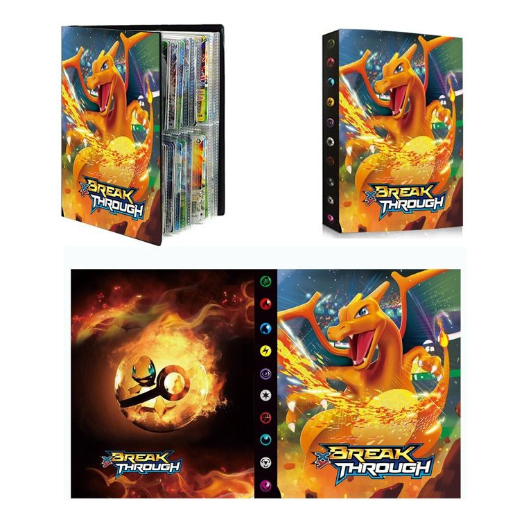 pasta para cartas Pokémon charizard fichário Pokémon Álbum Oficial Pokémon - Pasta Porta 240 Cards Charizard