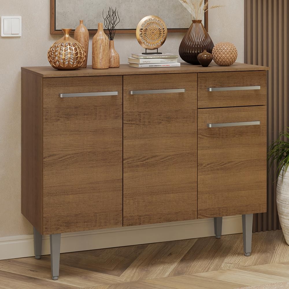 Buffet Aparador 105cm 3 Portas e 1 Gaveta Madesa
