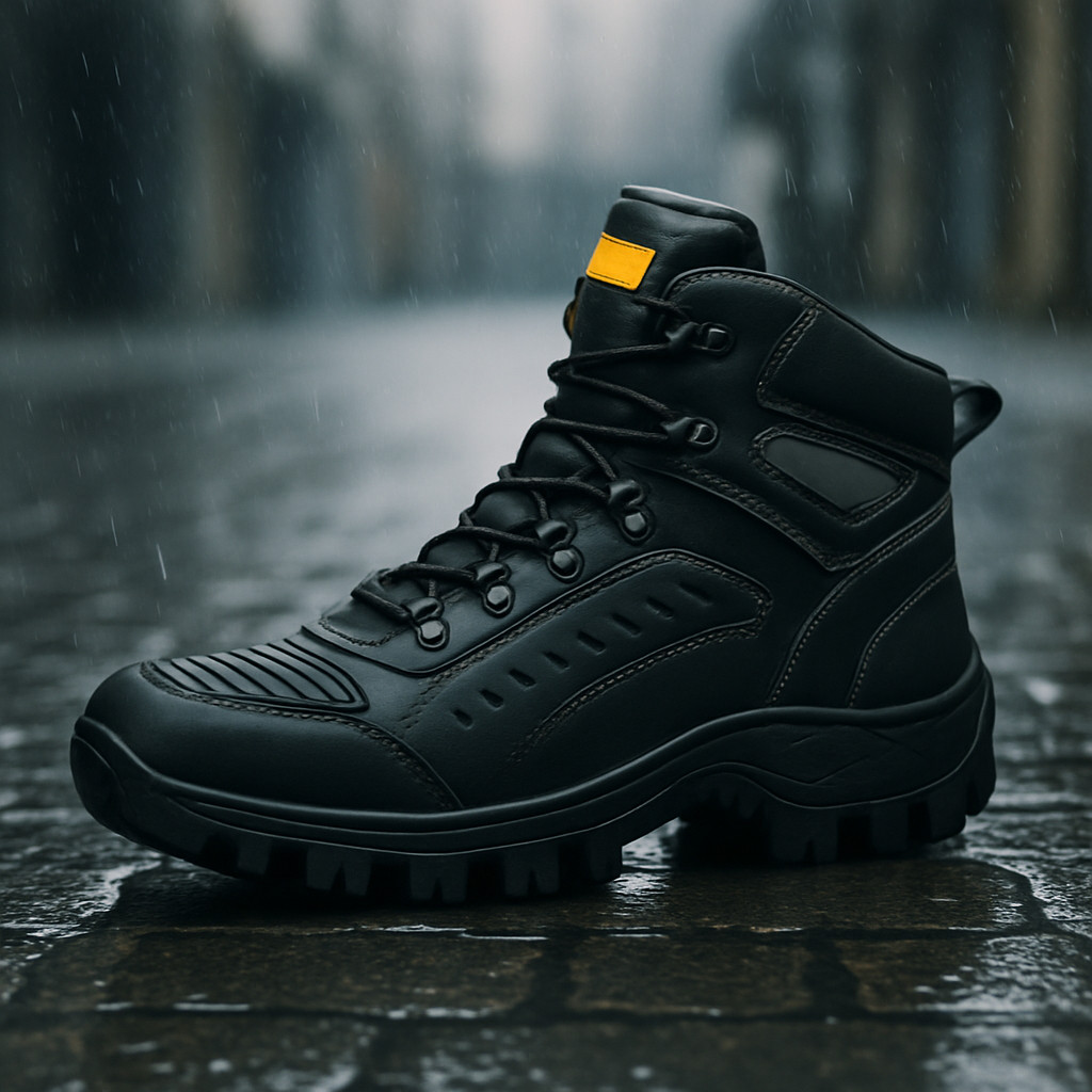 Bota Coturno Refletivo Masculino Couro Confortável Tratorado