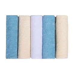Kit Toalha De Boca Papi Bordados Karinho Lisa Azul - 05 Peças