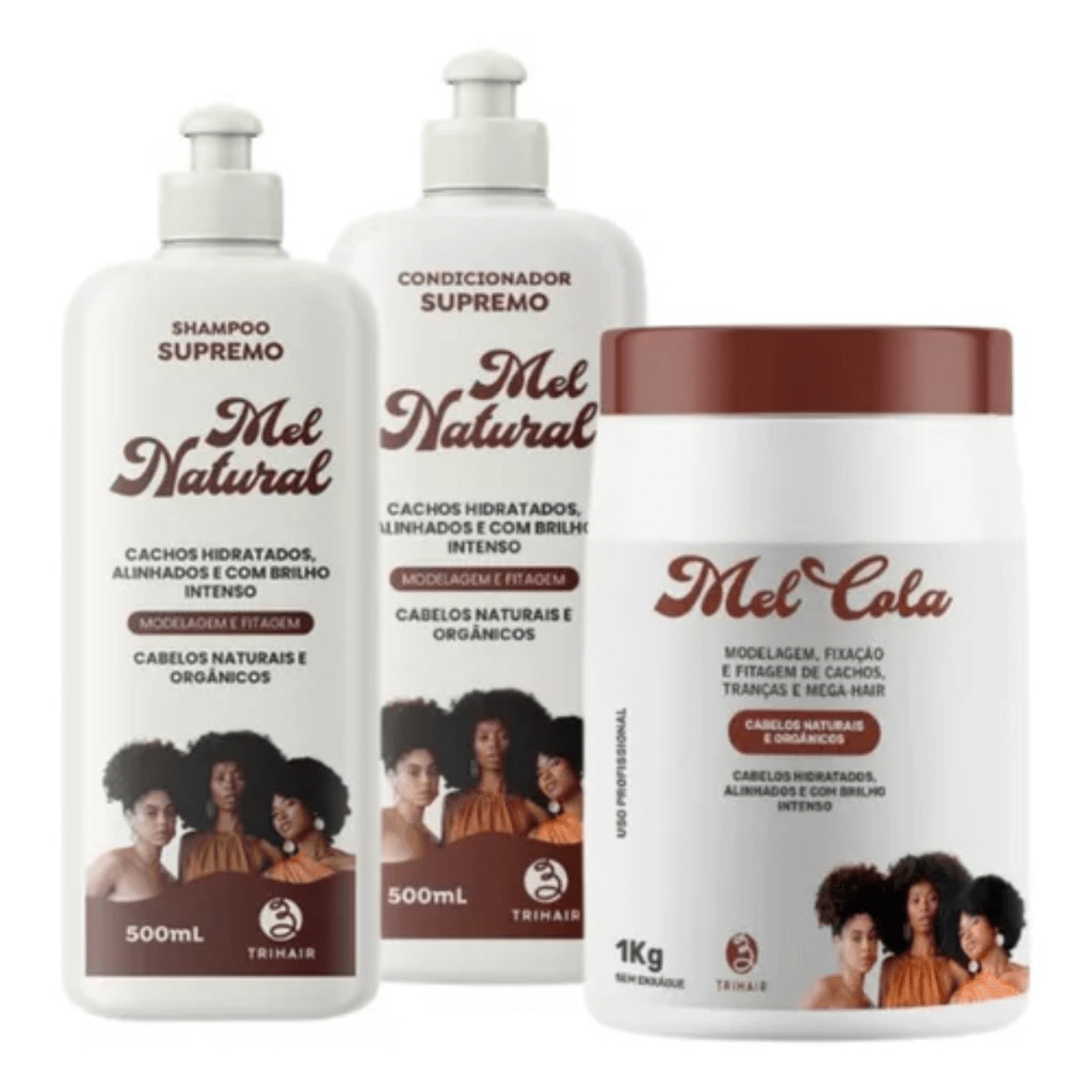 Kit Trihair - Mel Cola 1Kg + Shampoo 500ml e Condicionador 500ml em Oferta na Shopee