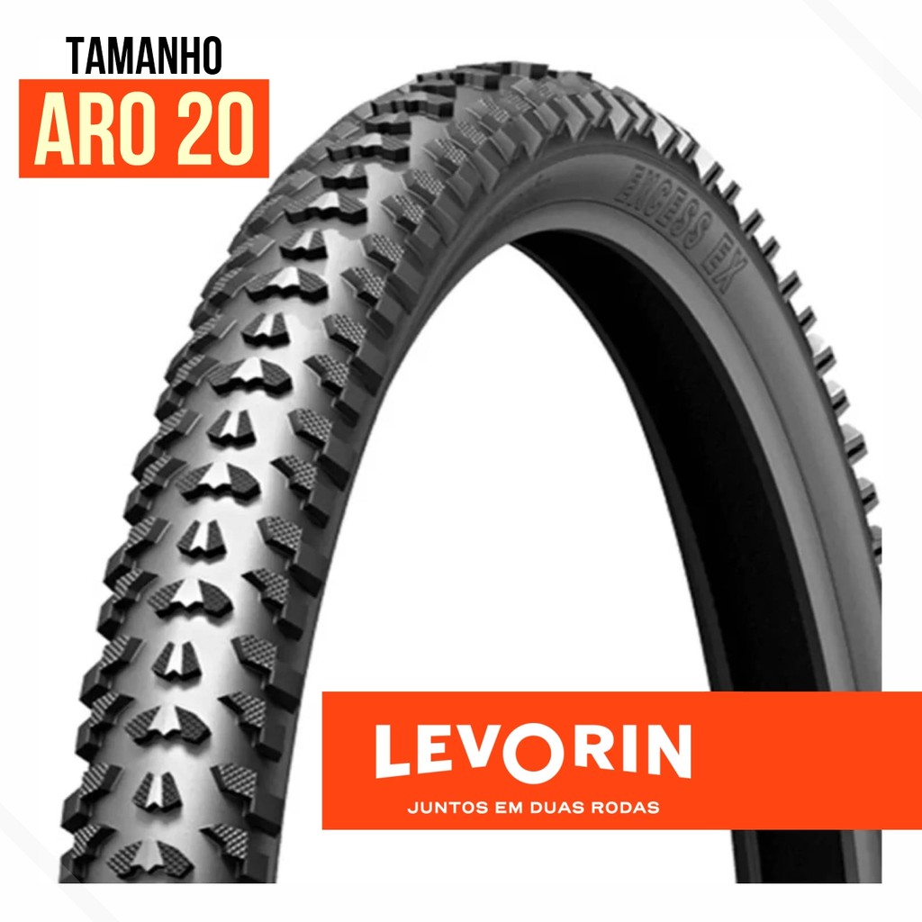 Pneu Bicileta MTB Aro 20 x 1.75 BMX Cravo Cross Excess Levorin