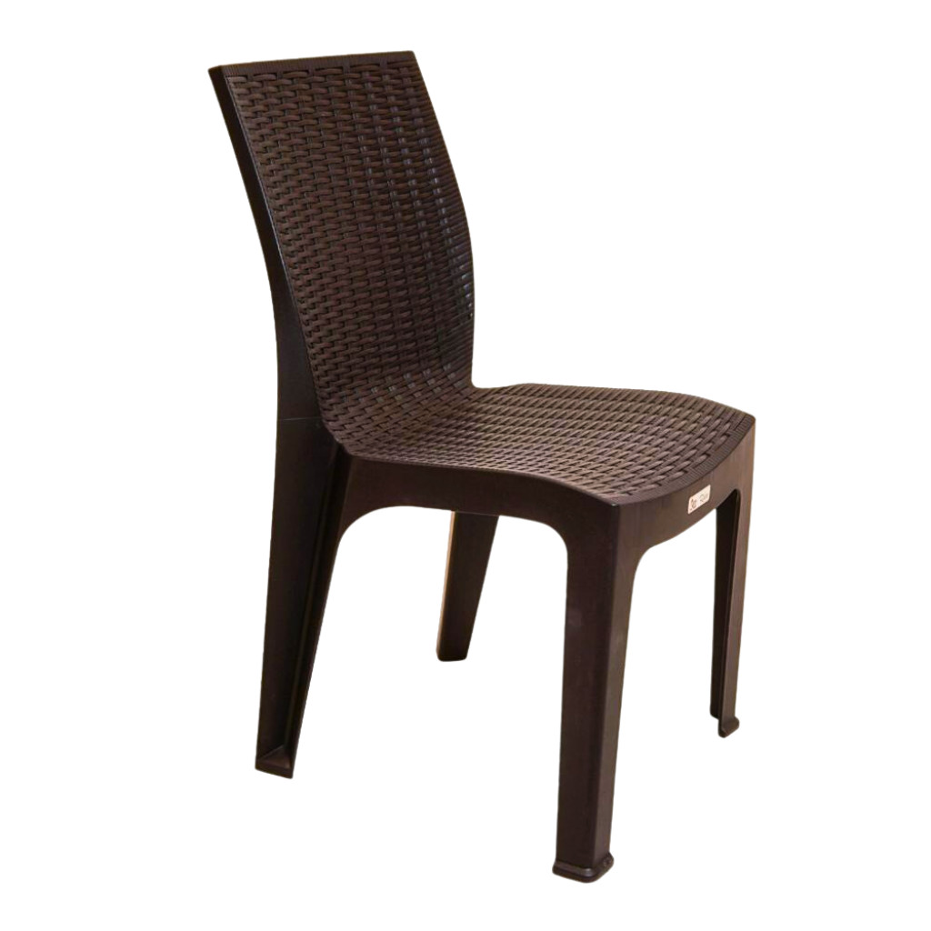 Cadeira Plástica Penélope Rattan Sem Braço Máxima Plast Para Ambientes Externos e Internos Capacidade para 182kg