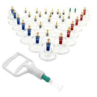 Kit 32 Ventosas Terapêuticas Muscular com Bomba Extensor em Oferta na Shopee