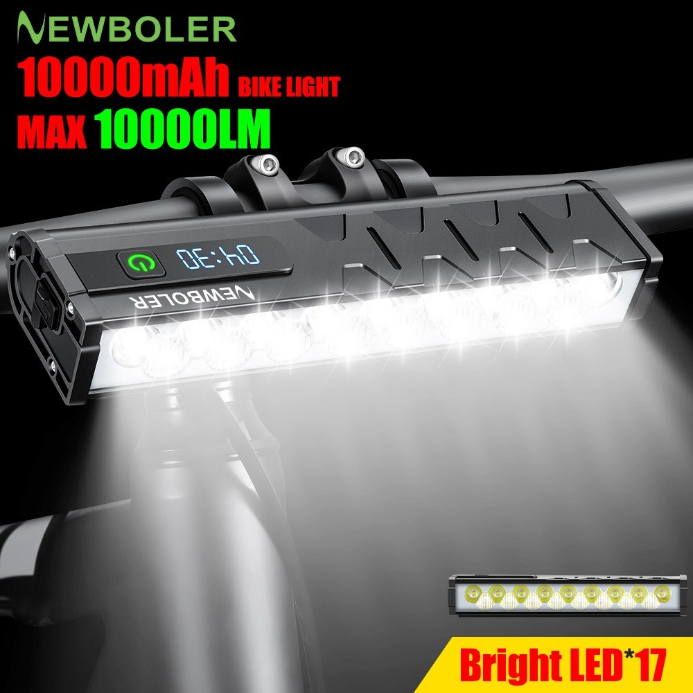 NEWBOLER 10000 Lumens Luz De Bicicleta 10000mAh Conjunto USB Recarregável Farol IPX6 Lanterna De Ciclismo À Prova D'água em Oferta na Shopee