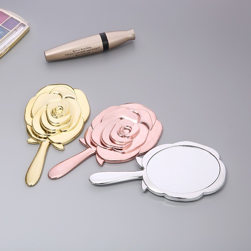 Espelho De Mão Princesa Rosas Flor 15cm