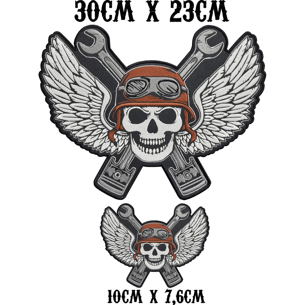 Kit Bordados Brasão Caveira Kamizaze Asa Branca Motoqueiro Cav1.2