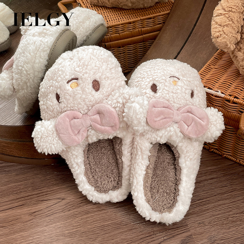 IELGY Sapatos De Lã De Fundo Grosso Fofos De Desenho Animado Femininos 2025 Chinelos De Algodão Quentes De Veludo Com em Oferta na Shopee