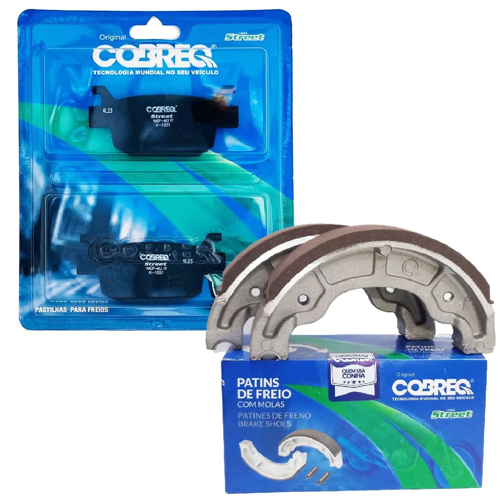 Kit Pastilhas e Lonas de Freio Fluo 125 2022-2025 Cobreq em Oferta na Shopee