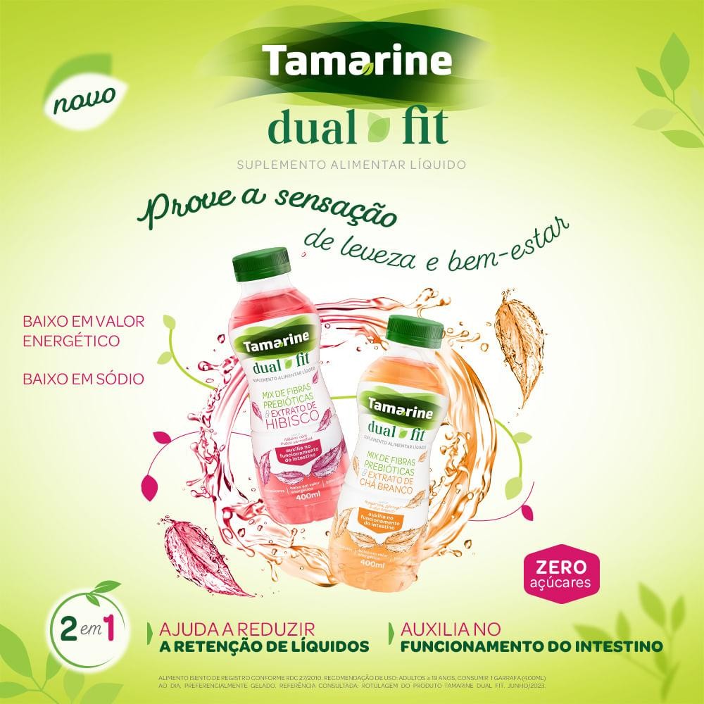 Detalhes do Suplemento Alimentar Tamarine Dual Fit 400Ml Tangerina