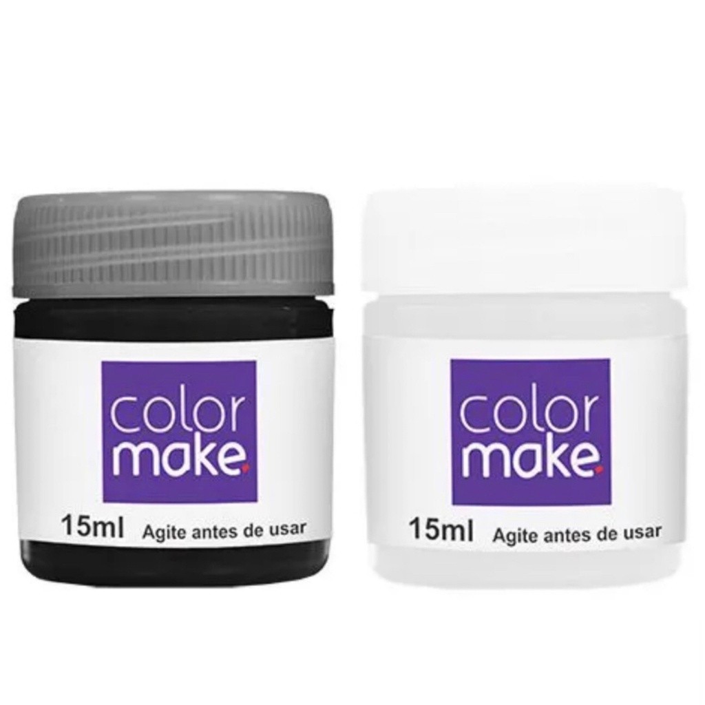Kit Tinta Liquida Facial Colormake 15ml C/ 2 (preto/branco)