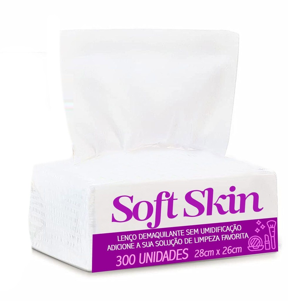 LENÇO DEMAQUILANTE LIMPEZA DE PELE SOFT SKIN 300 UNIDADES