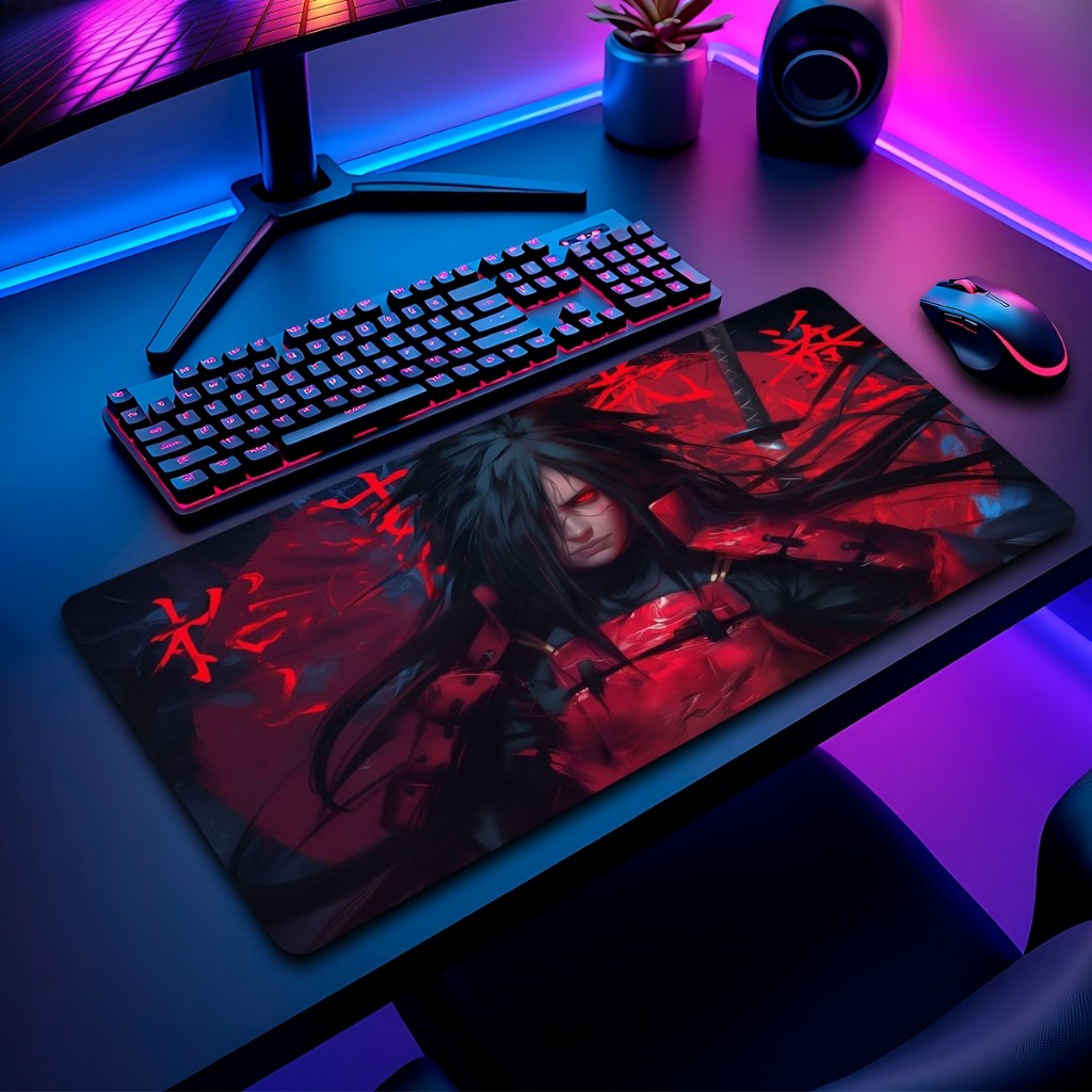 Mouse Pad Narut Gamer Antiderrapante Grande Diversas Estampas Personalizado 70x35