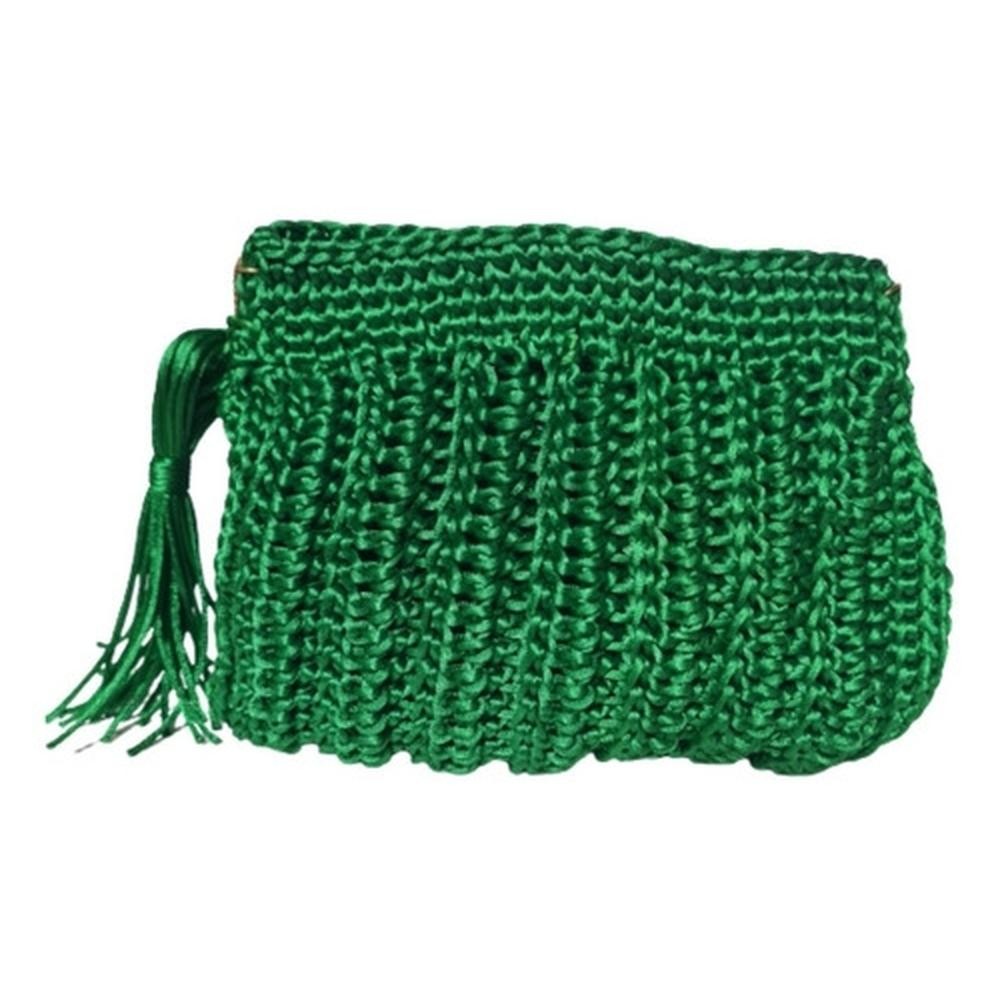 Bolsa Clutch Croche Tricot Barbante Artesanal Estilo Praia
