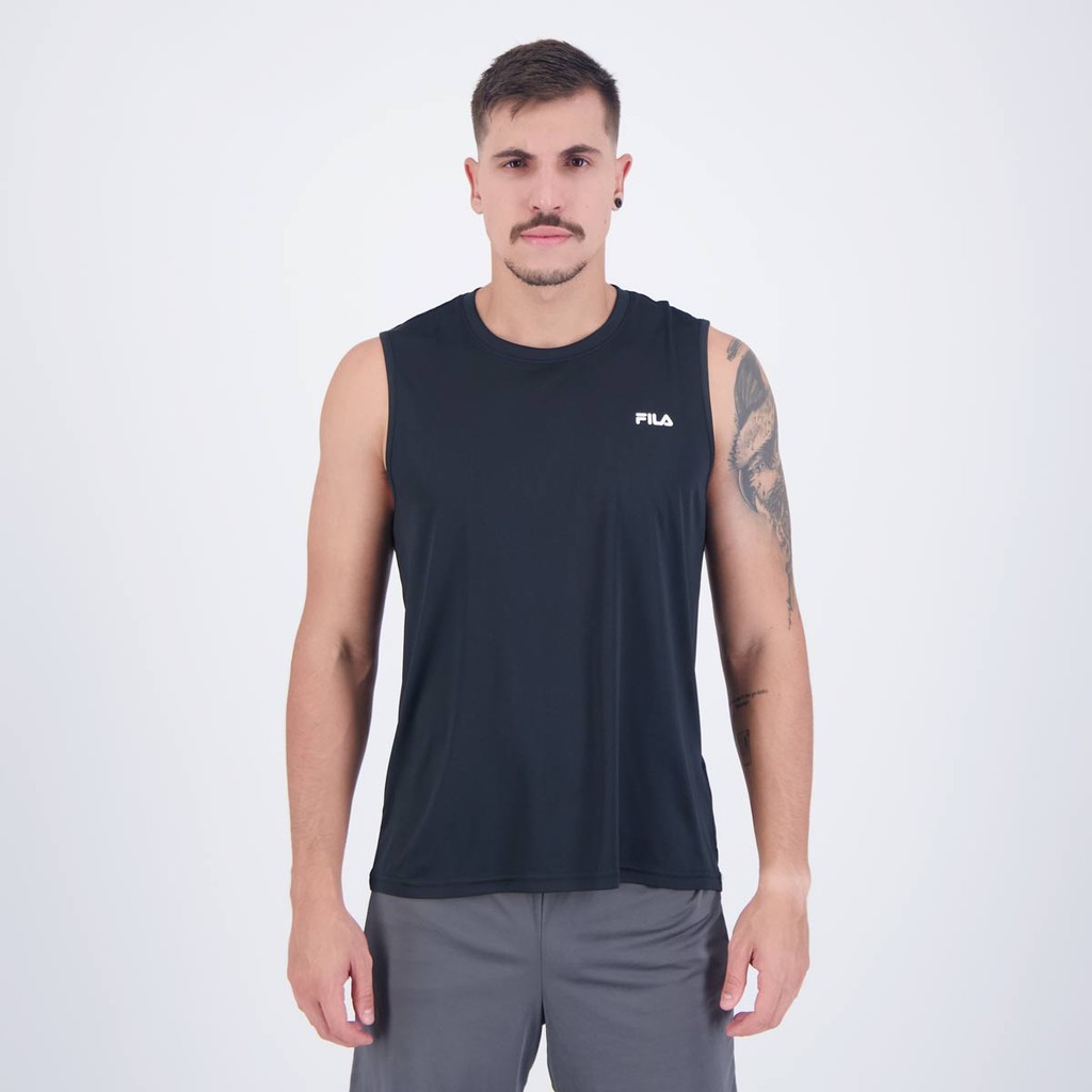 Regata Fila Basic Logo Sports Preta - Men Clothes