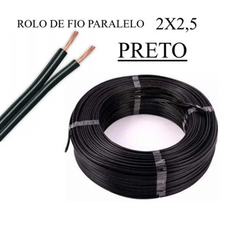 Fio Cordão Paralelo 2x2,5mm Preto 25/40/50 e 100 metros em Oferta na Shopee