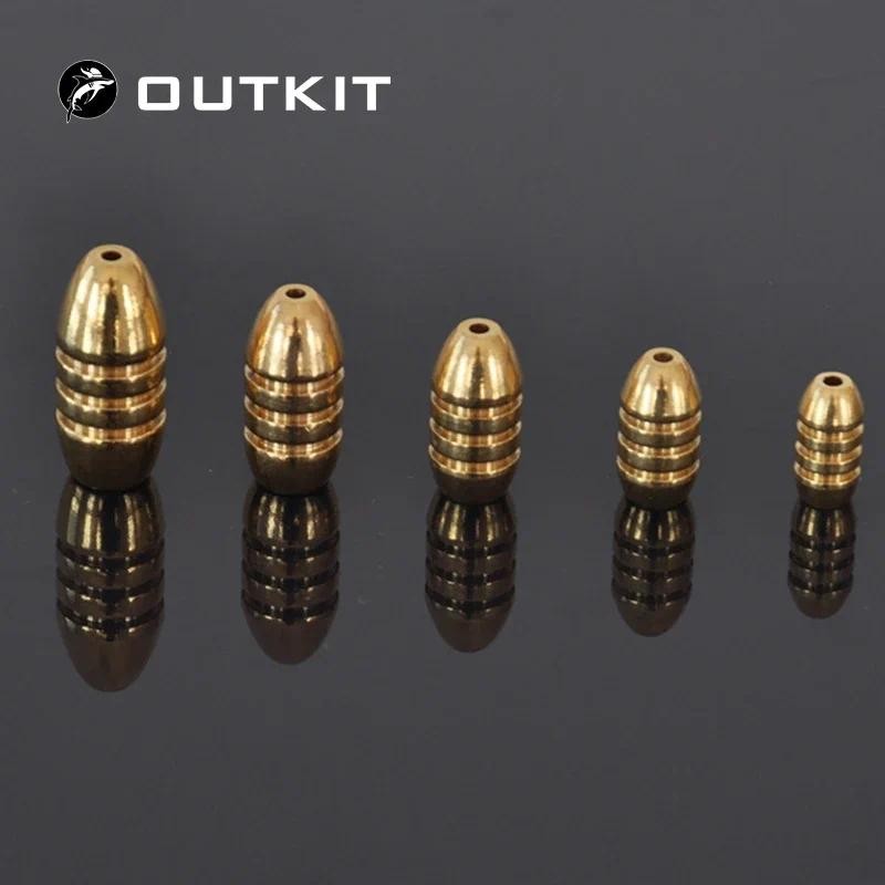 OUTKIT 10 Pçs/Lote Pesos Chumbada De Chumbo De Cobre 10g , 7g , 5g , 3.5g , 1.8g Bala Afiada Acessórios De Pesca Equipam em Oferta na Shopee