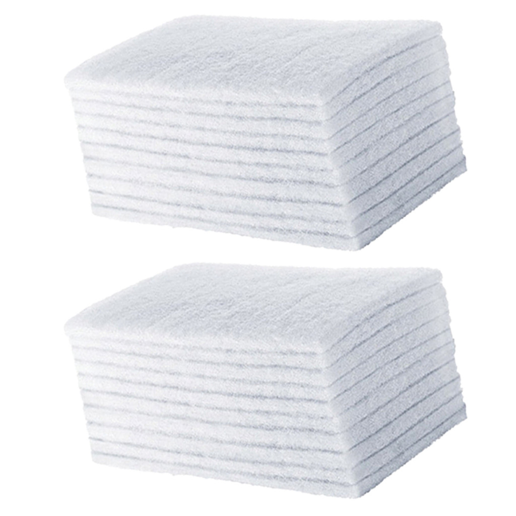 Kit 20 Unidades FIBRA De Limpeza MACIA BRANCA 23 cm x 10 cm Sem Riscos Para Superfícies Delicadas / Pintadas / Cromados