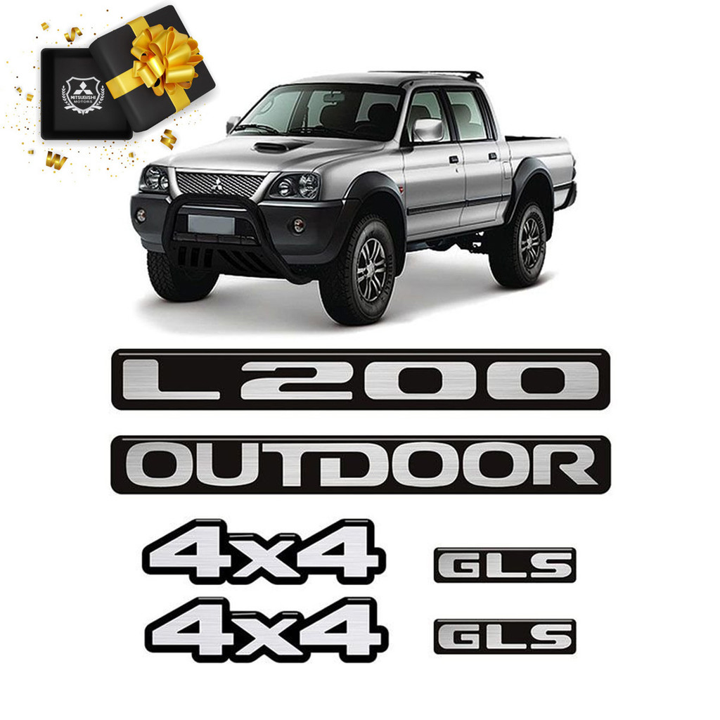 Kit Emblemas Mitsubishi L200 2011 Outdoor 4x4 Gls Resinado em Oferta na Shopee