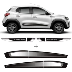 Kit Faixa Lateral Kwid Intense 2018/2020 + Emblema Resinado