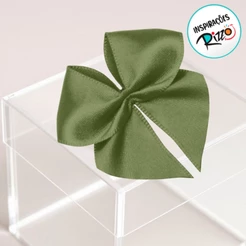 Lacinho de Fita de Cetim Verde Militar 38mm - 7,6cm - Cor 249 - 6 unidades - Progresso - Rizzo