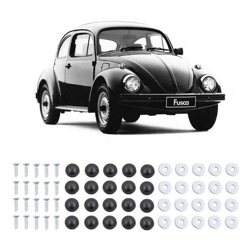 Kit Parafuso Fixacao Forro Forracao Porta Kombi Fusca Preto