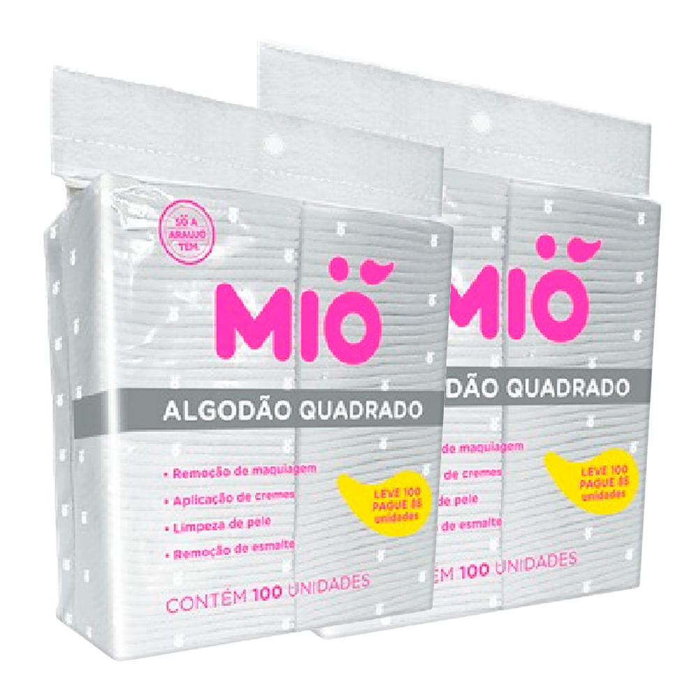 Kit 2 Algodão Mió Quadrado Make Leve 100 Pague 85 Unidades em Oferta na Shopee