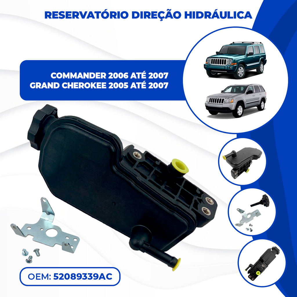 Reservatório Bomba Direção Hidráulica Grand Cherokee Commander anos 2005 2006 2007 2008