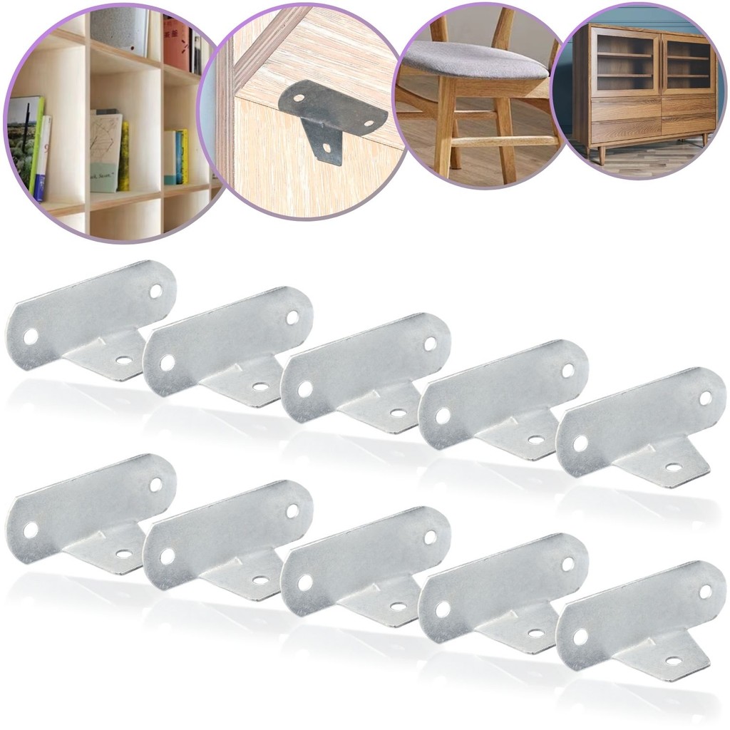 Kit 30 Cantoneira Universal 3 Furo Borboleta Suporte Resistente Fixação Moveis Aço Zincado Reforçado